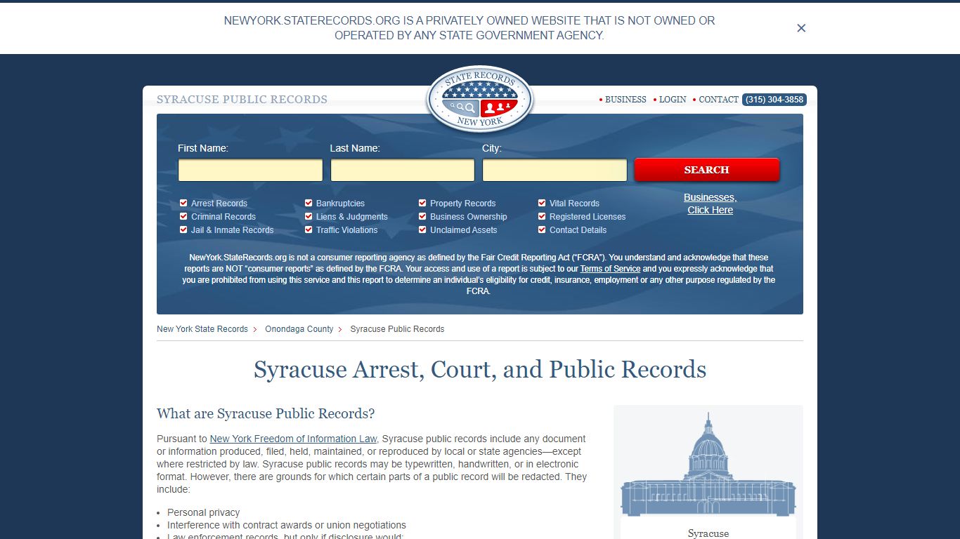 Syracuse Arrest and Public Records | New York.StateRecords.org