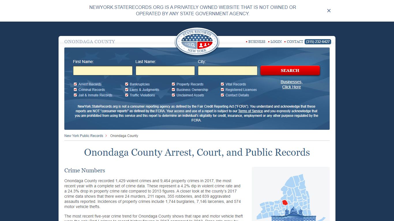 Onondaga County Arrest, Court, and Public Records