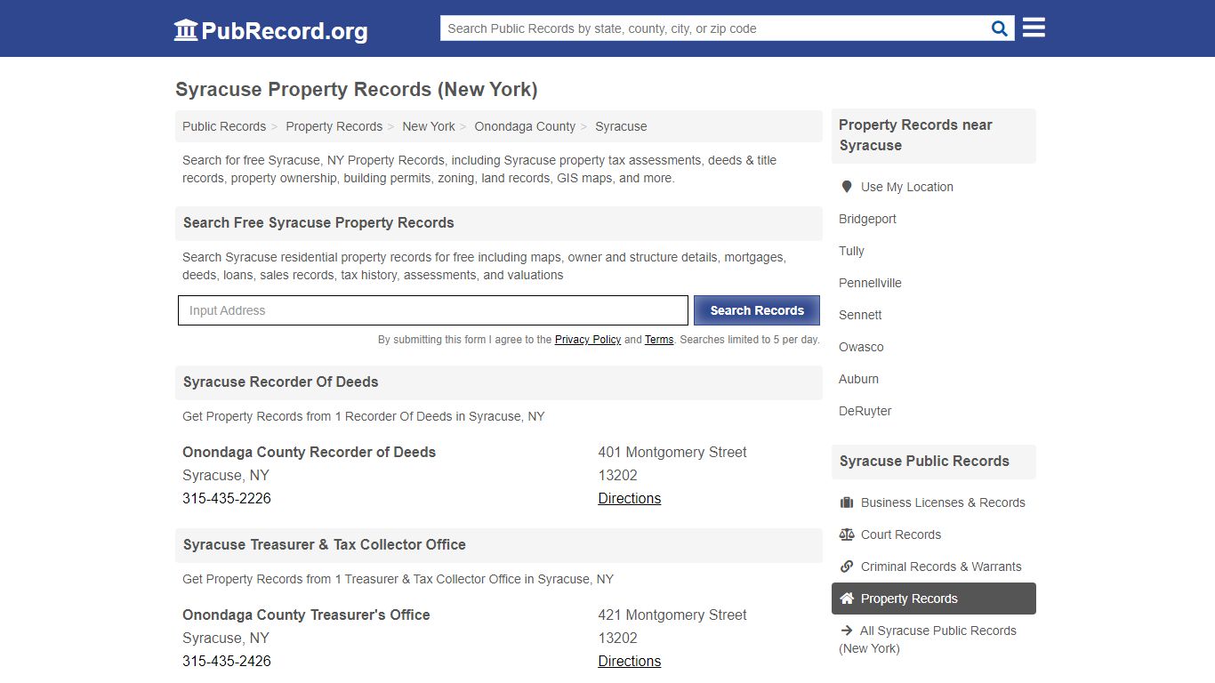 Free Syracuse Property Records (New York Property Records) - PubRecord.org